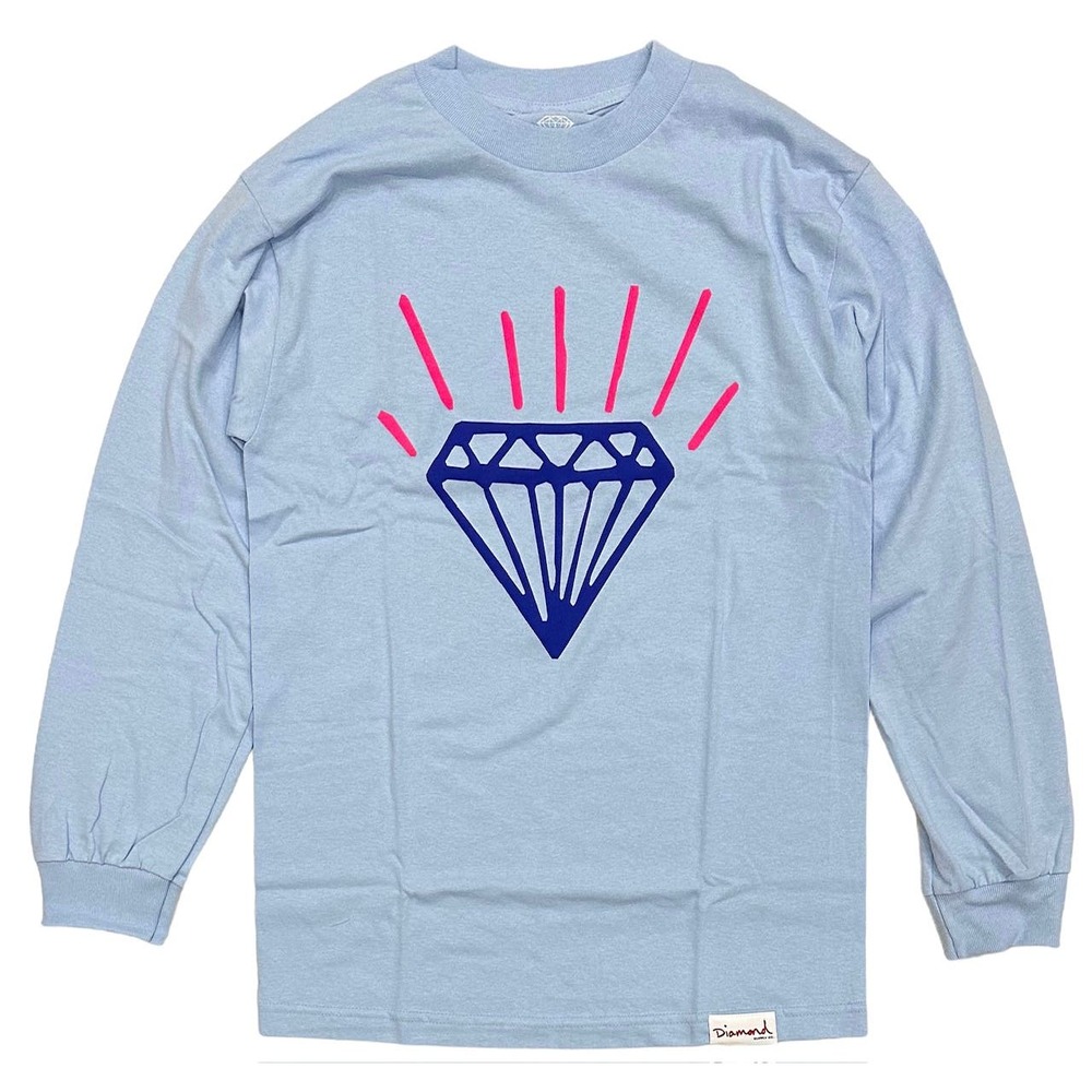 Diamond Supply Co. Men's Gem Long Sleeve Tee T-Shirt in Baby Blue